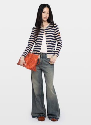 Cardigan droit en cachemire ZADIG&VOLTAIRE Bleu